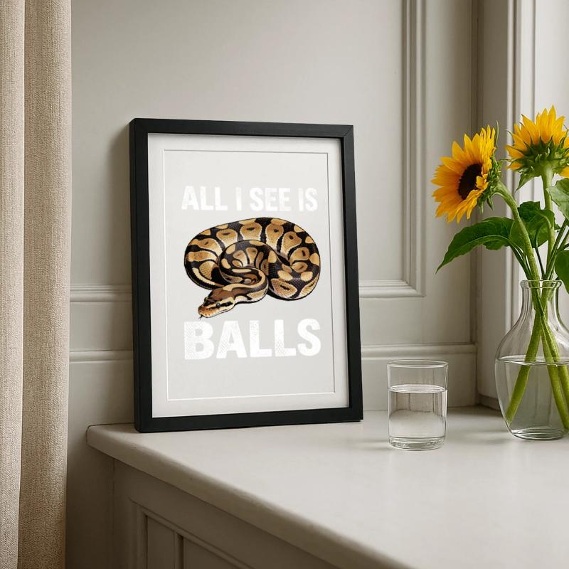 King Python Snakes Lover Terrarium Python Framed poster (27 × 37 cm)