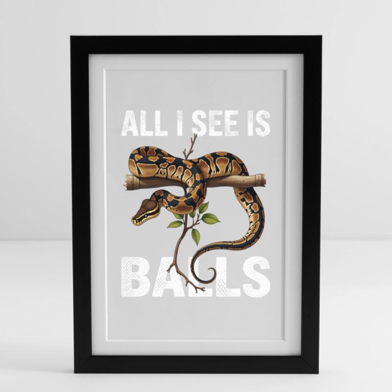 Python roi Serpents Amateurs de terrarium Python Affiche encadrée (27 × 37 cm)