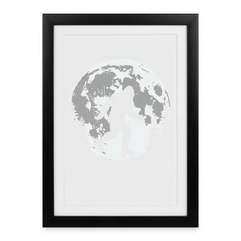 Bigfoot Roller Skating Moon - Framed poster (27 × 37 cm) - black - Front