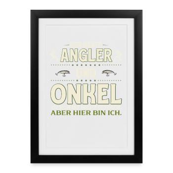 Pêcheurs et oncles : pas facile. Me voilà en train de pêcher. - Affiche encadrée (27 × 37 cm) - noir - Devant