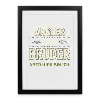 Frère pêcheur : Pas facile. Me voilà en train de pêcher - Affiche encadrée (27 × 37 cm) - noir - Devant