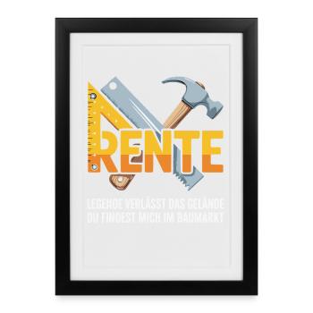 Pension in the hardware store – tool logo - Framed poster (27 × 37 cm) - black - Front