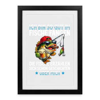 Fishing Gift Man Angler Best Angler - Framed poster (27 × 37 cm) - black - Front