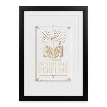 Pages imprimées parfum | Odeur des livres - Affiche encadrée (27 × 37 cm) - noir - Devant