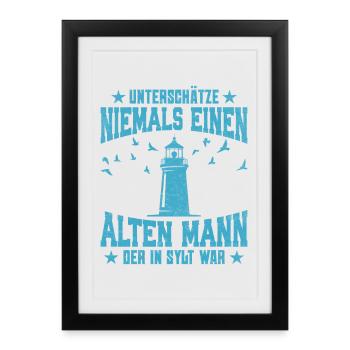 NE JAMAIS SOUS-ESTIMER UN VIEIL HOMME - Affiche encadrée (27 × 37 cm) - noir - Devant