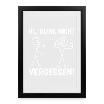 Les jambes de bonhomme allumette n’oublient pas les choses amusantes - Affiche encadrée (27 × 37 cm) - noir - Devant