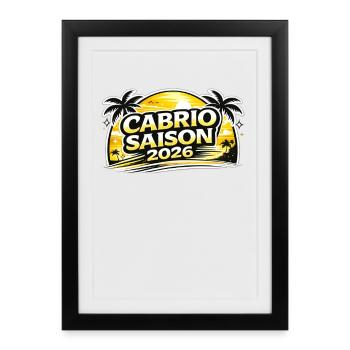 Saison décapotable 2026 Fans de Sunset Palm Cabriolet - Affiche encadrée (27 × 37 cm) - noir - Devant