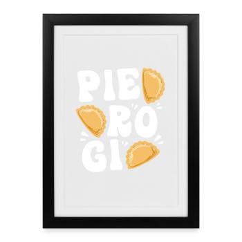 Pologne Polonais Pierogi - Affiche encadrée (27 × 37 cm) - noir - Devant