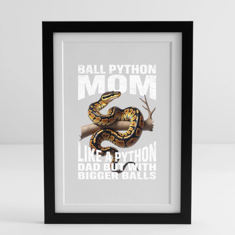 Maman Python roi Maman Serpents Terrarium Python Affiche encadrée (27 × 37 cm)