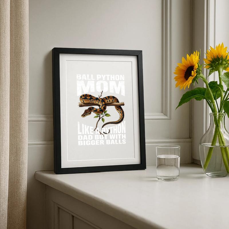 Königspython Mom Mama Schlangen Terrarium Python Gerahmtes Poster (27 × 37 cm)