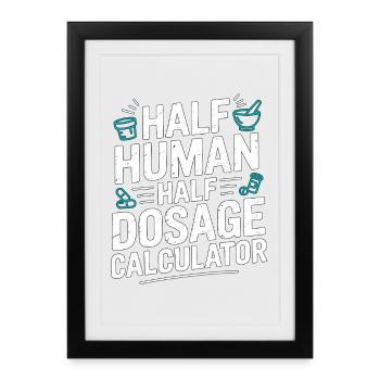 Pharmacien de détail mi-humain mi-spécialiste sur ordonnance - Affiche encadrée (27 × 37 cm) - noir - Devant