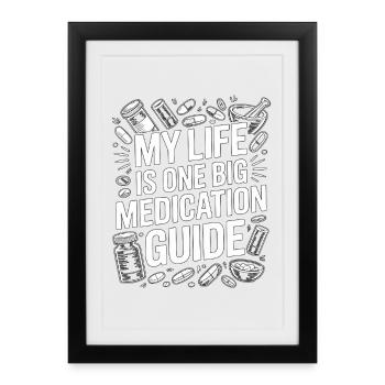 Pharmacien de détail : ma vie est un seul soin sur ordonnance - Affiche encadrée (27 × 37 cm) - noir - Devant