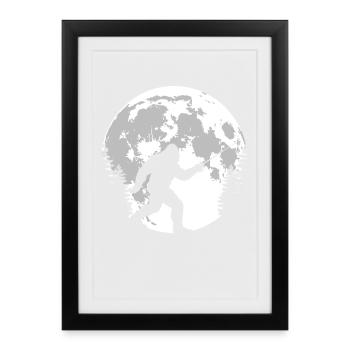 Silhouette d’escrime de Bigfoot - Affiche encadrée (27 × 37 cm) - noir - Devant