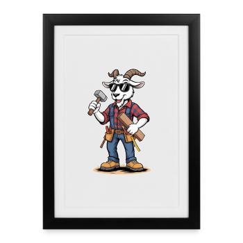 Charpentier Chouc Artisan Charpentier - Affiche encadrée (27 × 37 cm) - noir - Devant