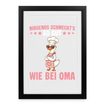 Grand-mère Cuisinière Oie Fête des Mères - Affiche encadrée (27 × 37 cm) - noir - Devant