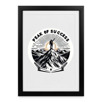 Gipfel des Erfolgs - Gerahmtes Poster (27 × 37 cm) - Schwarz - Vorne