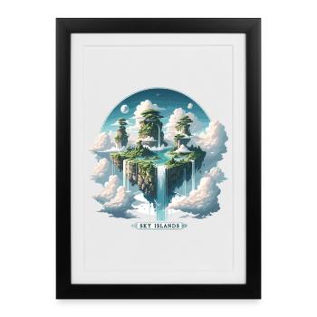 Îles du ciel Îles du ciel flottantes - Affiche encadrée (27 × 37 cm) - noir - Devant