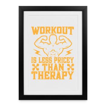 Un bodybuilder de motivation fitness moins cher que le thérap - Affiche encadrée (27 × 37 cm) - noir - Devant