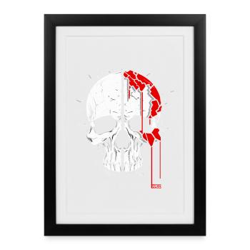 Skull with cool effect - Framed poster (27 × 37 cm) - black - Front