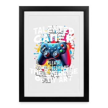 Gamer gaming enthusiast video games console funny - Framed poster (27 × 37 cm) - black - Front