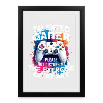 Gamer gaming enthusiast video games console funny - Framed poster (27 × 37 cm) - black - Front