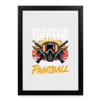 D’autres vont en thérapie, moi je vais au paintball - Affiche encadrée (27 × 37 cm) - noir - Devant