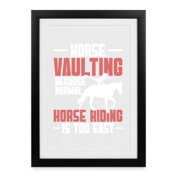 Cheval de saut féminin Gymnastique cheval Pulner Cheval - Affiche encadrée (27 × 37 cm) - noir - Devant