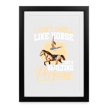 Gymnastique Équestre Artistique Cheval - Affiche encadrée (27 × 37 cm) - noir - Devant