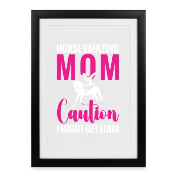 Maman de la saut à cheval Équestre artistique Lunger - Affiche encadrée (27 × 37 cm) - noir - Devant