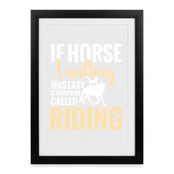 Cheval de saut Équipement Cheval Artistique Équestre - Affiche encadrée (27 × 37 cm) - noir - Devant
