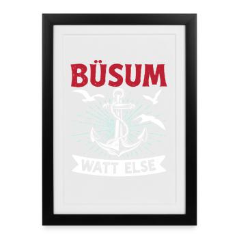 Vacances à la mer du Nord BÜSUM WATT AUTREMENT DRÔLE - Affiche encadrée (27 × 37 cm) - noir - Devant