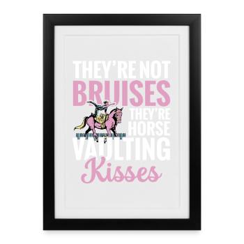  Horse Vaulting Kisses Equestrian Horse Riding - Framed poster (27 × 37 cm) - black - Front