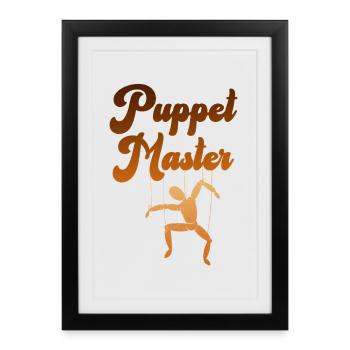 Silhouette du marionnettiste - Affiche encadrée (27 × 37 cm) - noir - Devant