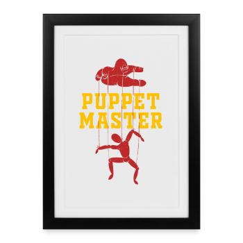 Affrontement des marionnettes des marionnettistes - Affiche encadrée (27 × 37 cm) - noir - Devant