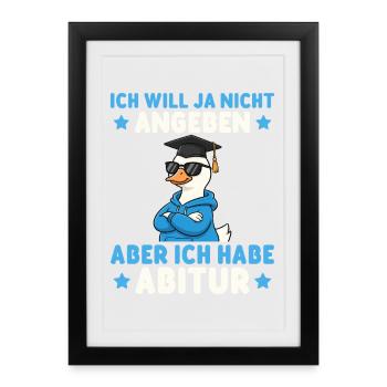 Fin d’études secondaires passée cadeau de remise des diplômes de l’oie - Affiche encadrée (27 × 37 cm) - noir - Devant