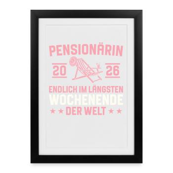 Pension du plus long week-end 2026 pour retraité - Affiche encadrée (27 × 37 cm) - noir - Devant