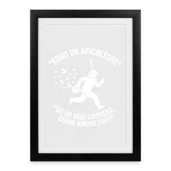 Protections amusantes pour les apiculteurs Art des singes - Affiche encadrée (27 × 37 cm) - noir - Devant