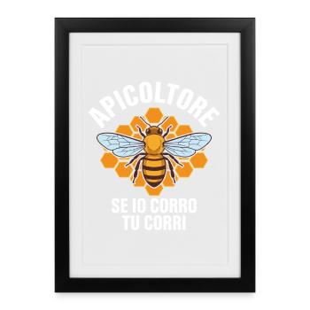 Funny beekeeping bee quote - Framed poster (27 × 37 cm) - black - Front