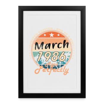 Birthday present march 1986 - Framed poster (27 × 37 cm) - black - Front