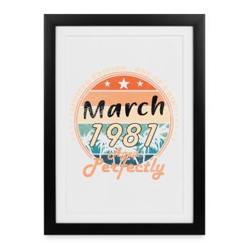 Birthday present march 1981 - Framed poster (27 × 37 cm) - black - Front