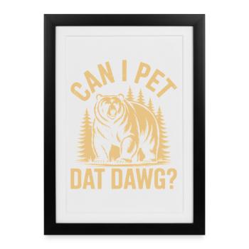 Puis-je caresser ce chien, randonnée, randonnée - Affiche encadrée (27 × 37 cm) - noir - Devant