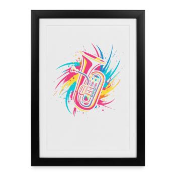 Tuba - Affiche encadrée (27 × 37 cm) - noir - Devant