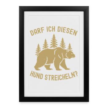 Randonnée, Randonnée, Hiver, Ours Mème - Affiche encadrée (27 × 37 cm) - noir - Devant