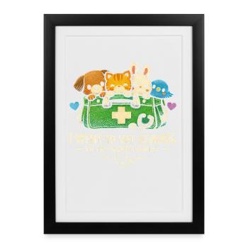 Veterinarian Veterinarian Cry Professionally - Framed poster (27 × 37 cm) - black - Front