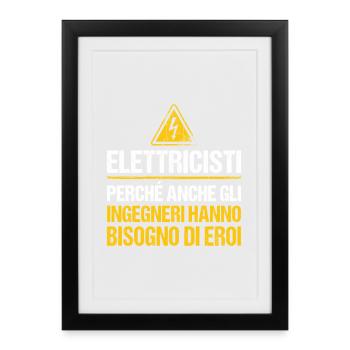 Gift Master Electricity Engineers - Framed poster (27 × 37 cm) - black - Front