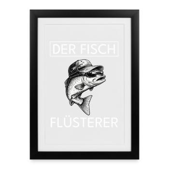 Fisherman Gift Man The Fish and its Whisperer - Framed poster (27 × 37 cm) - black - Front