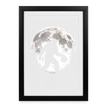 Bigfoot Basketball Spieler - Gerahmtes Poster (27 × 37 cm) - Schwarz - Vorne
