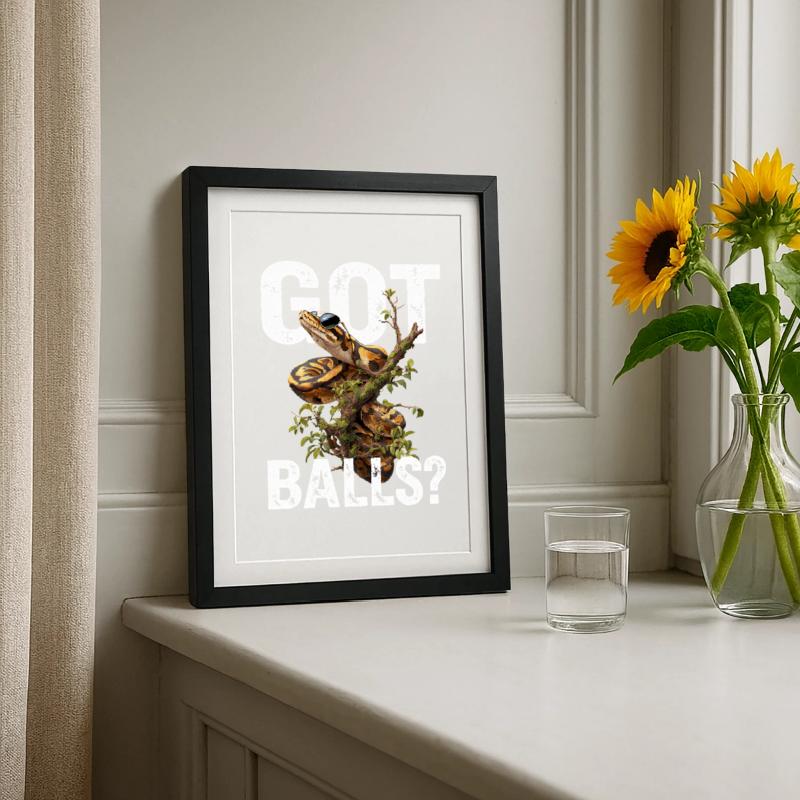 Königspython Schlangen Liebhaber Terrarium Python Gerahmtes Poster (27 × 37 cm)