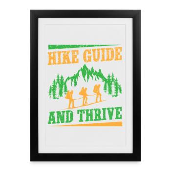 Guide de randonnée Girl Scout et Scout Thrive - Affiche encadrée (27 × 37 cm) - noir - Devant