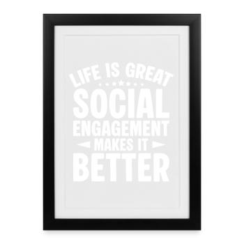L’engagement des travailleurs sociaux dans les quotas rend les choses meilleures. - Affiche encadrée (27 × 37 cm) - noir - Devant